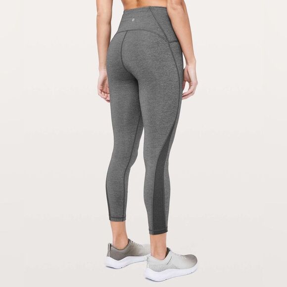 lululemon athletica Pants - Lululemon Train Times 7/8 Pant 25" Heathered Black Leggings Size 10